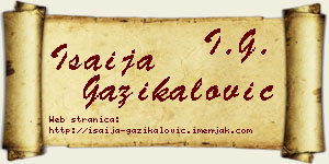 Isaija Gazikalović vizit kartica